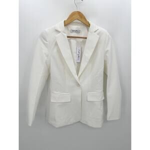 Cicy Bell Womens White Blazer Jacket Size XS NWT Academia Old Money Quiet Luxury